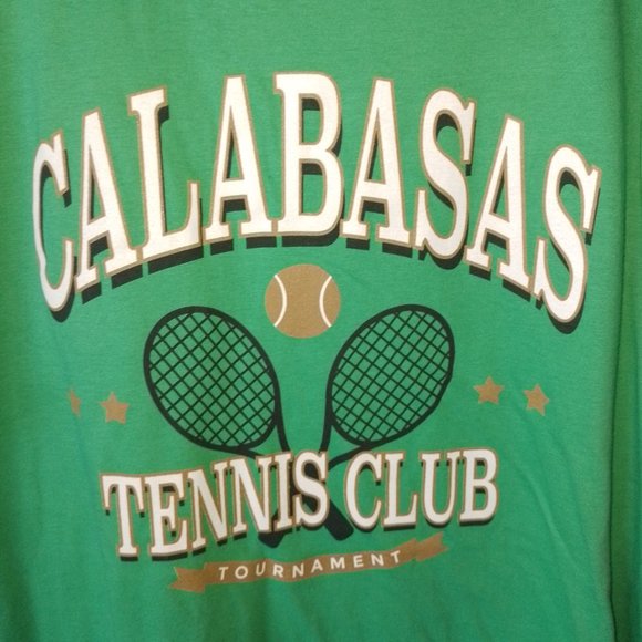 Teeluv Shirts Calabasas Tennis Club Green Causal Tee Poshmark